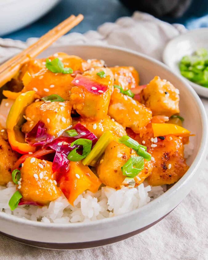 sweet and sour tofu, Sweet and sour tofu is a plant based spin on the classic Chinese sweet and sour takeout dishes