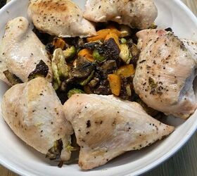 chicken breast with mushroom brussel sprouts recipe one pan recipe d