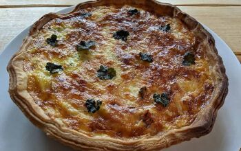 Easy and Delicious Ground Ivy, Butternut Squash and Bacon Quiche.