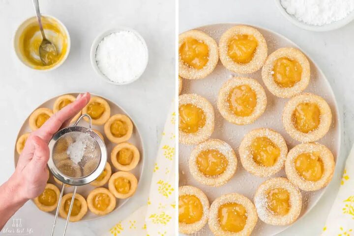 easy lemon curd cookies recipe, Dusting the cookies with powdered sugar