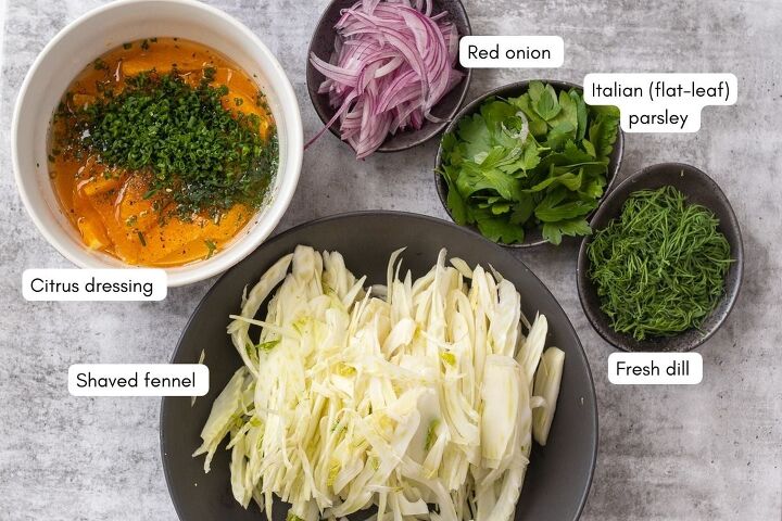 Ingredients for orange and fennel salad