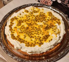 sponge cake with passionfruit icing