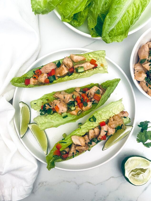 15 minute thai chicken lettuce wraps