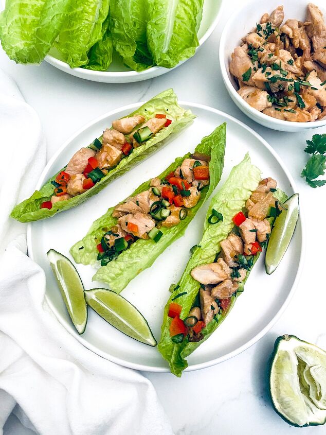 15 minute thai chicken lettuce wraps
