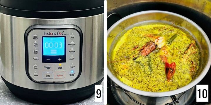 easy shrimp coconut curry in instant pot, pressure cook in instant pot