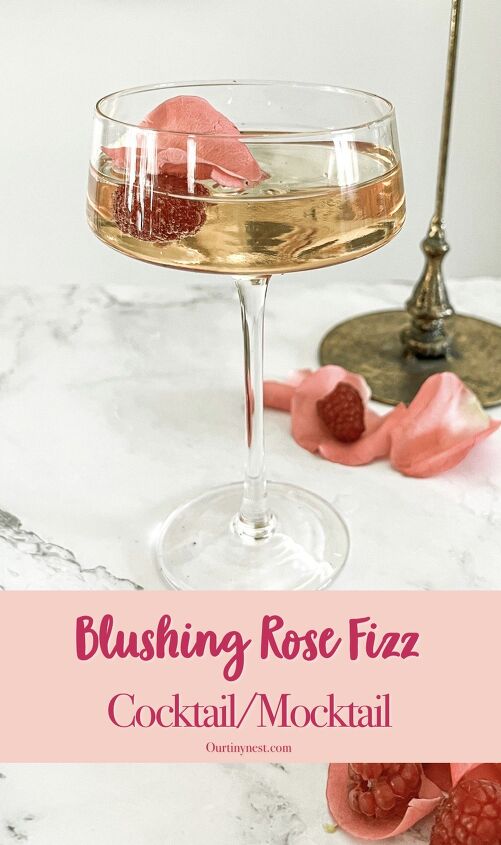 blushing rose fizz cocktail mocktail, blushing rose fizz cocktail mocktail for Valentine s Day or Mother s Day