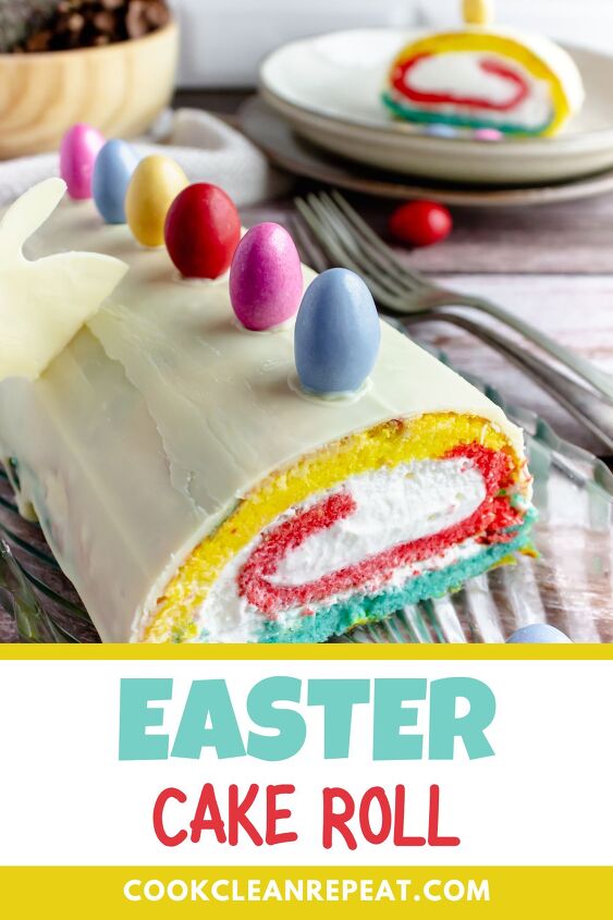 easter cake roll, Pinterest image for Easter Cake Roll recipe