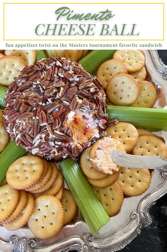 southern pimento cheese ball easy masters party favorite, Pimento cheese ball Pinterest graphic