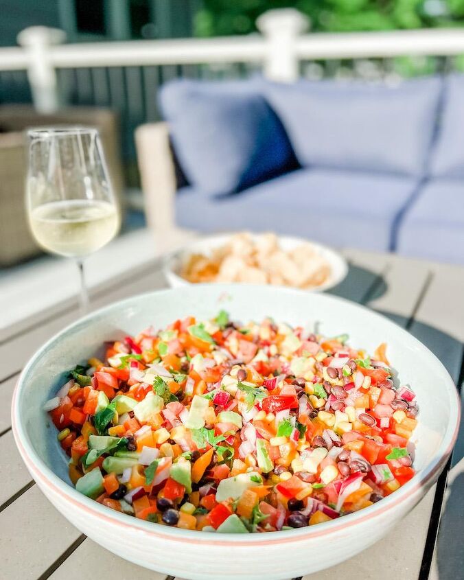 cowboy caviar recipe two ways wine pairings, Cowboy caviar dip with wine pairing and chips