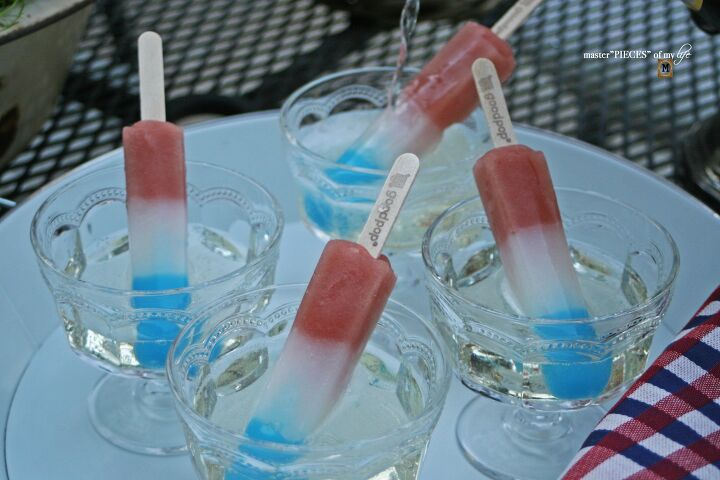 red white and blue popsicle prosecco refresher, patriotic popsicle prosecco refresher