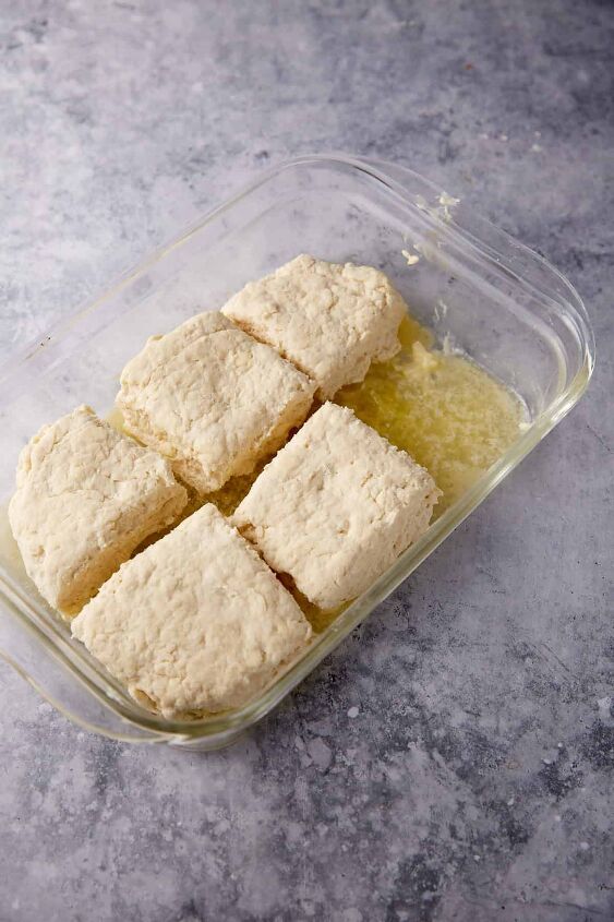old fashioned buttery 7 up biscuits, Place in a pan with melted butter