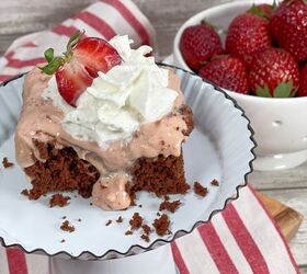Fresh Strawberry Chocolate Poke Cake Recipe
