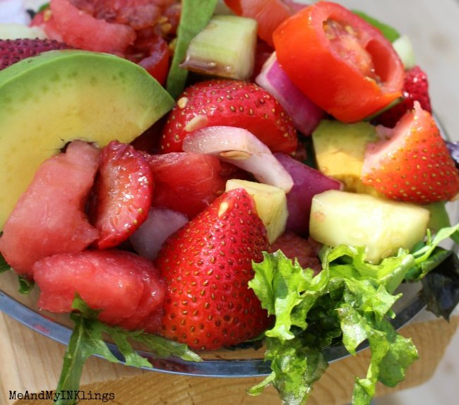 fresh strawberry chocolate poke cake recipe, Strawberry Lime Juice Tossed Salad Recipe