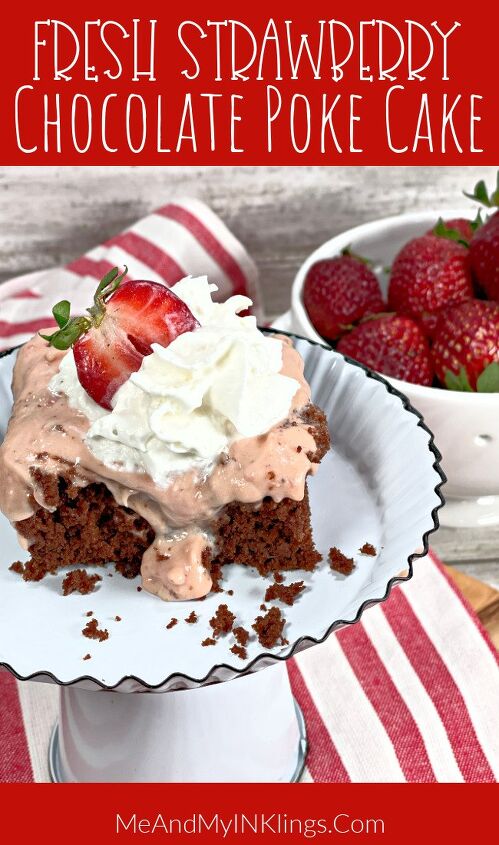 fresh strawberry chocolate poke cake recipe, Fresh Strawberry Poke Cake Gluten Free Chocolate Box Mix