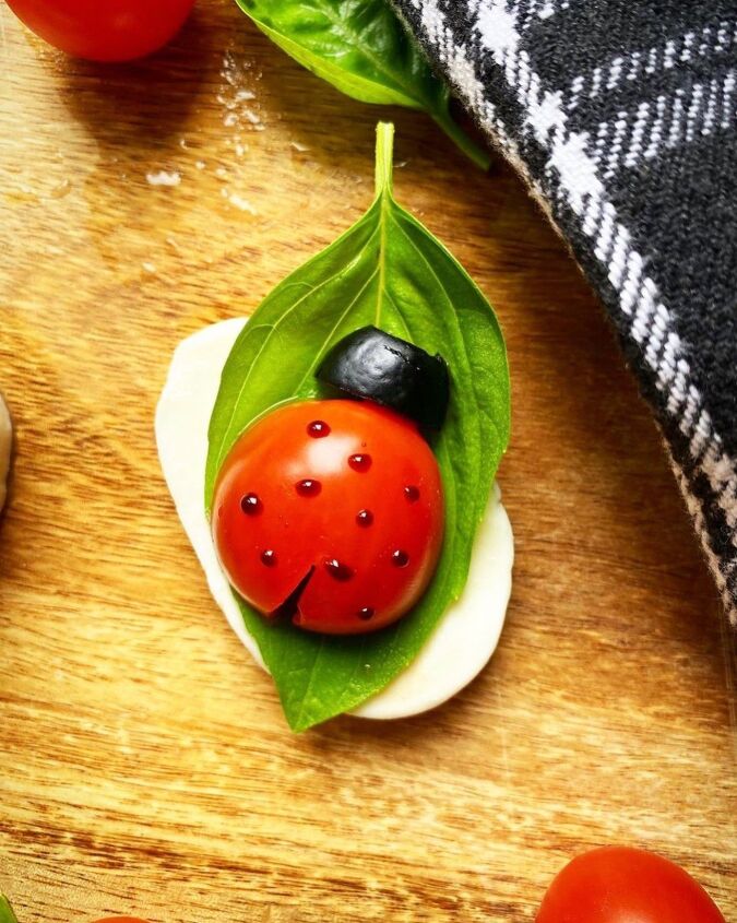 caprese ladybug appetizer