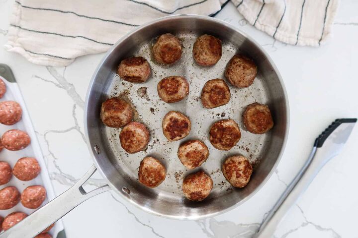 ground turkey swedish meatballs recipe, Browning Meatballs