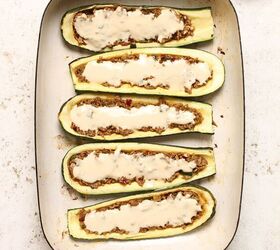 stuffed courgettes with lamb mince, Filling the courgettes