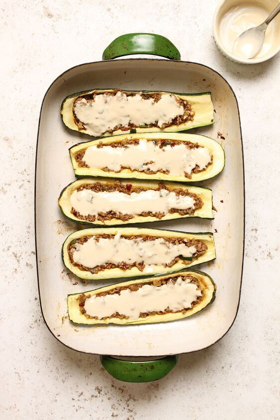stuffed courgettes with lamb mince, Filling the courgettes