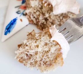 banana cake with whipped cinnamon icing