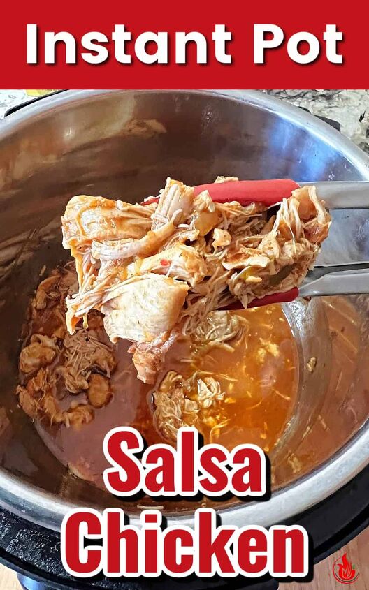 instant pot salsa chicken only 3 ingredients, pin for instant pot salsa chicken