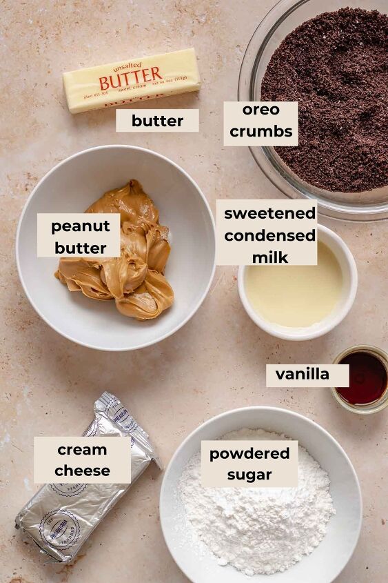 oreo peanut butter pie, Ingredients for oreo peanut butter pie