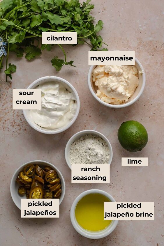 creamy jalapeno ranch dip, Ingredients for jalapeno ranch dip