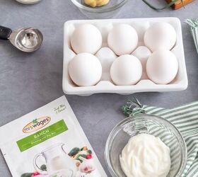 easy deviled eggs two different ways, Everything you need for ranch deviled eggs