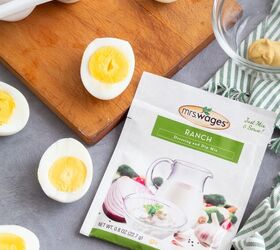 easy deviled eggs two different ways, The Mrs Wages Ranch Dressing Dip Mix makes this recipe a snap to prepare