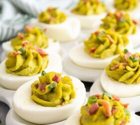 easy deviled eggs two different ways, Guacamole and Bacon Deviled Eggs Midwest Life and Style Blog