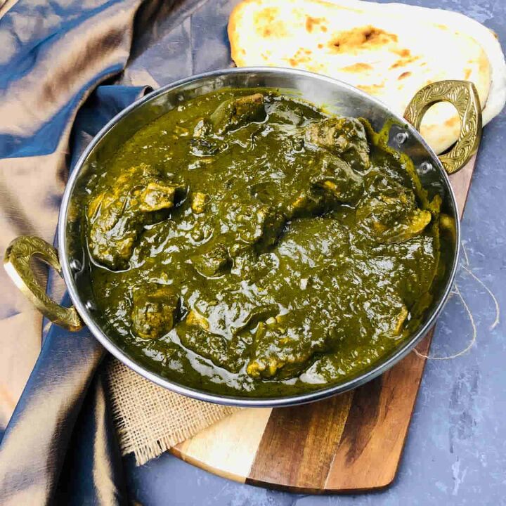 lamb palak saag gosht lamb and spinach curry, lamb palak