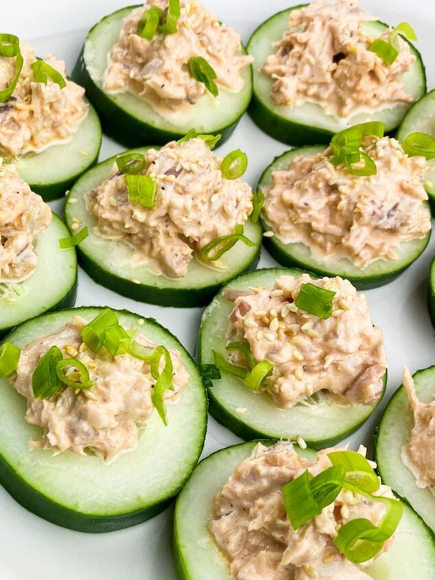 spicy tuna cucumber bites eat mediterranean food