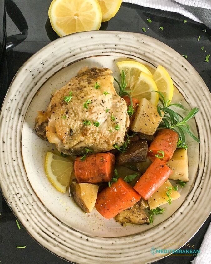 slow cooker rosemary lemon chicken thighs eat mediterranean food