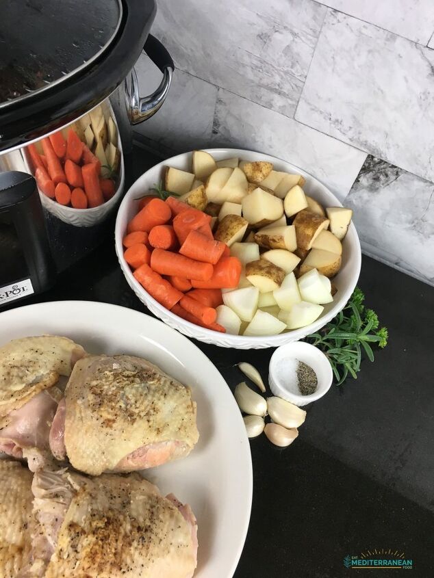 slow cooker rosemary lemon chicken thighs eat mediterranean food
