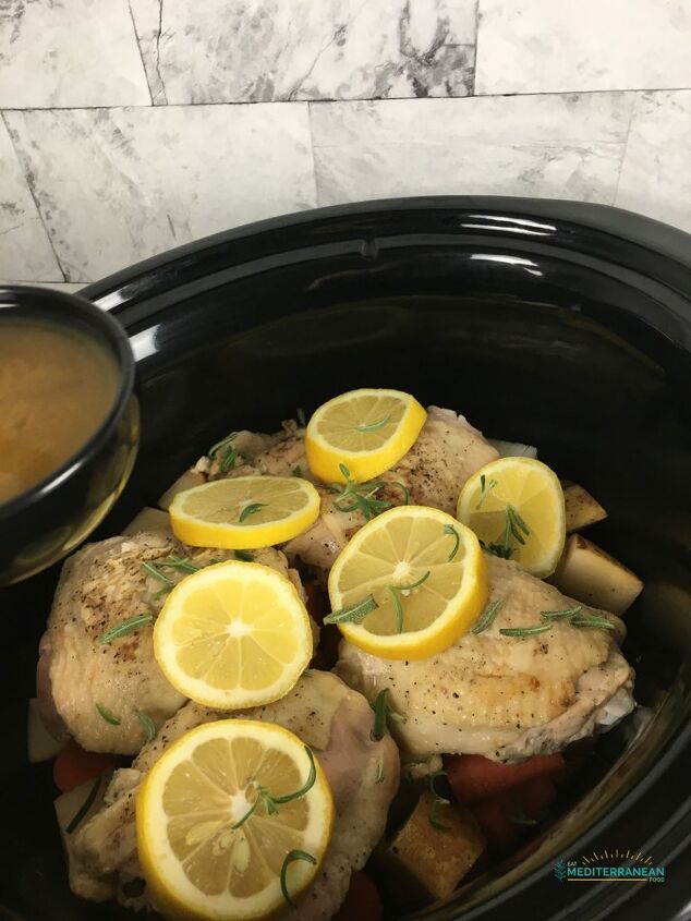 slow cooker rosemary lemon chicken thighs eat mediterranean food