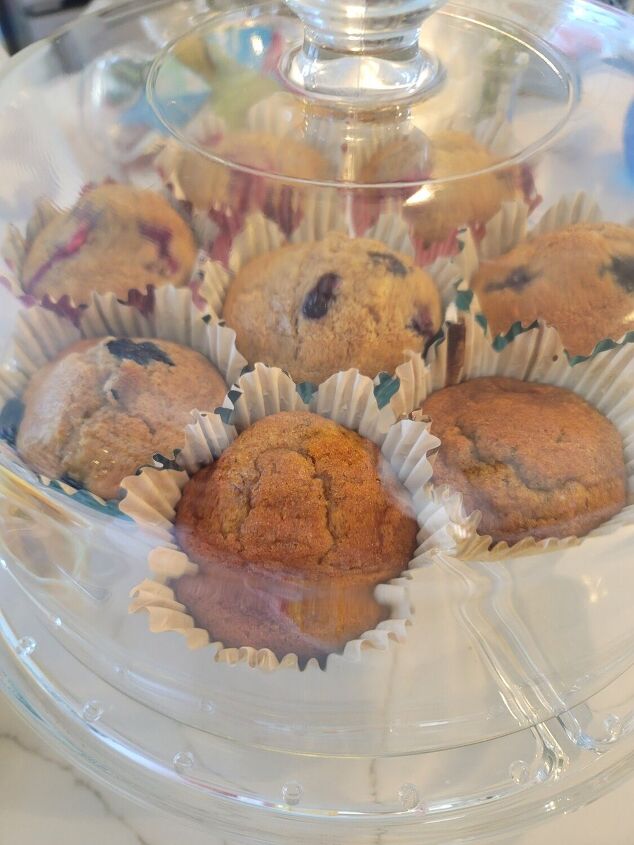 three different muffins from scratch in one bowl