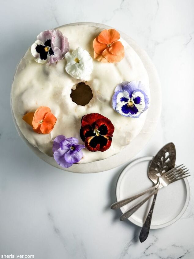 make this daffodil cake recipe for spring, daffodil cake on a cake stand