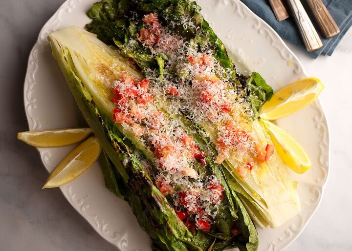 grilled romaine salad, Close up of Grilled Romaine Lettuce