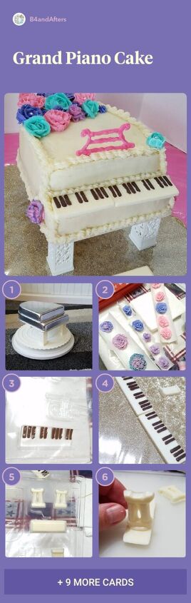 grand piano cake, Grand piano cake step by step
