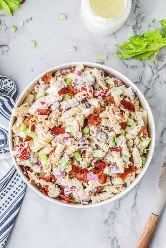 creamy one pot pasta with ricotta and lemon, Chicken Bacon Ranch Pasta Salad