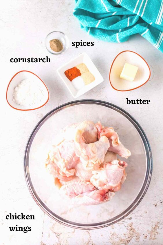 crispy air fryer chicken wings with cornstarch, Ingredients needed to make crispy air fryer chicken wings with cornstarch