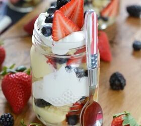 Mason Jar Patriotic Berry Trifles