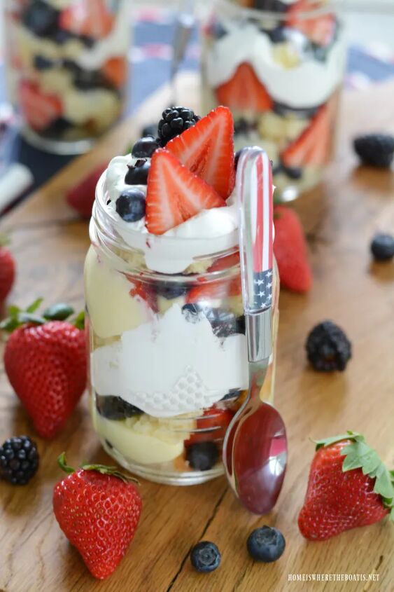 mason jar patriotic berry trifles