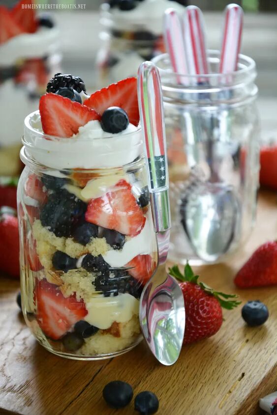 mason jar patriotic berry trifles
