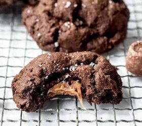 Salted Caramel Stuffed Dark Chocolate Cookies