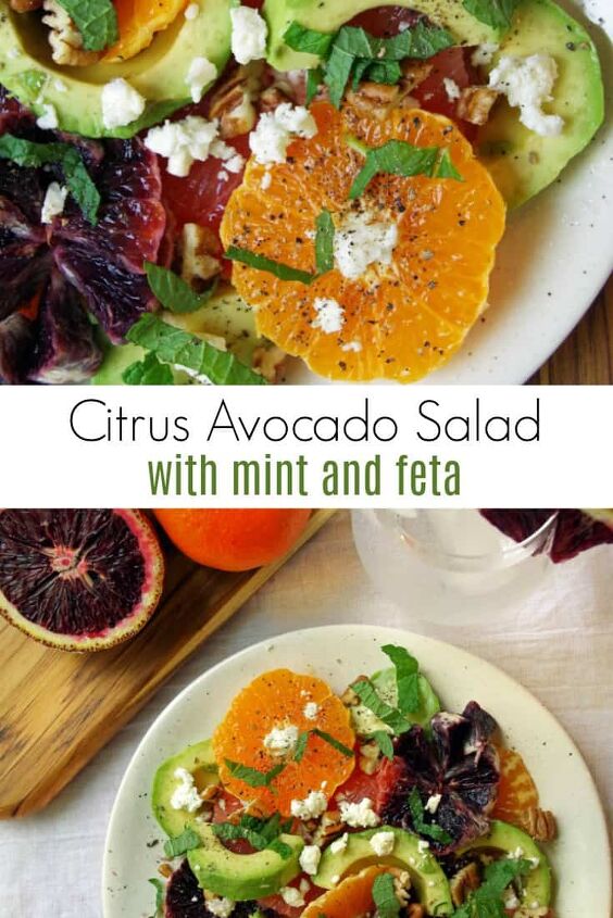 Citrus Avocado Salad Recipe with Mint and Feta Cheese