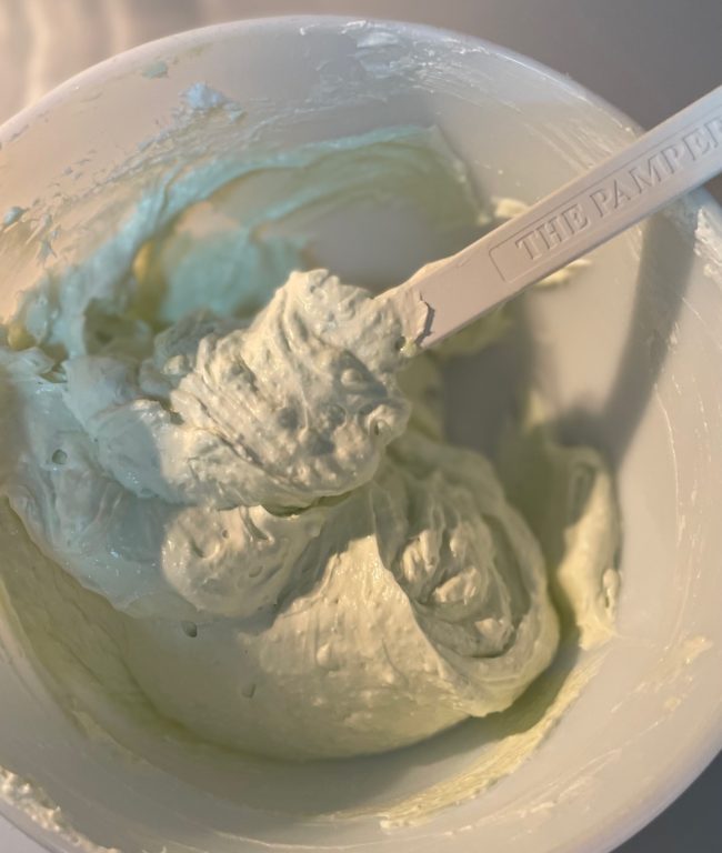 three quick easy dessert ideas, mixing bowl of Key Lime Cheesecake prepared mix