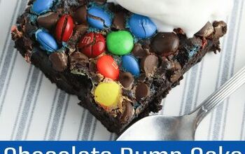 Chocolate Dump Cake Recipe With Cake Mix, Pudding Mix and M&Ms