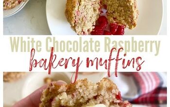 White Chocolate Raspberry Bakery Muffins