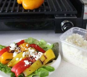 Grilled Peppers With Feta Cheese