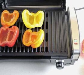 grilled peppers with feta cheese, grilling bell peppers on an indoor grill